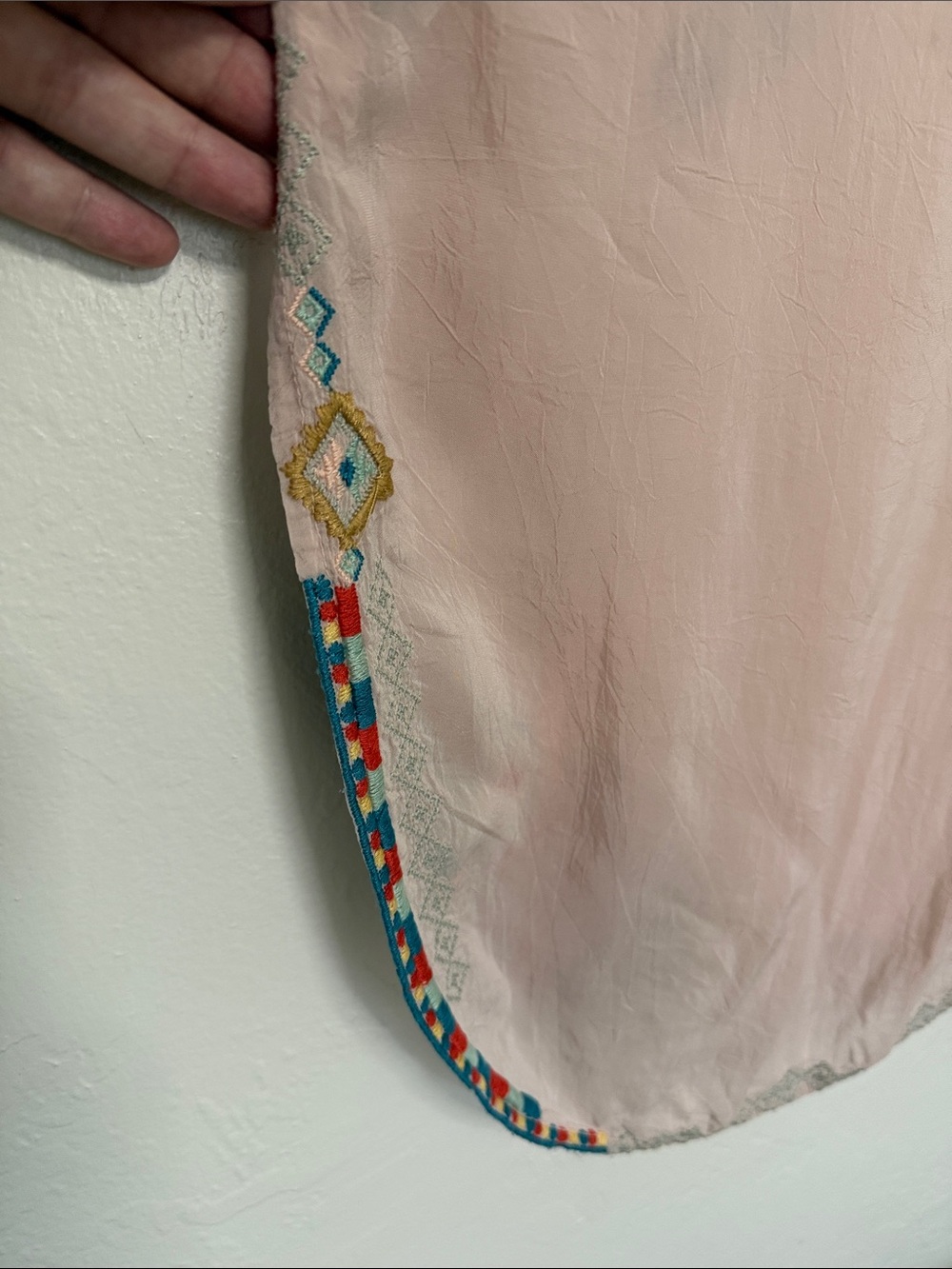 Johnny Was Dusty Blush Embroidered Floral Boho Tunic - Picture 6 of 11